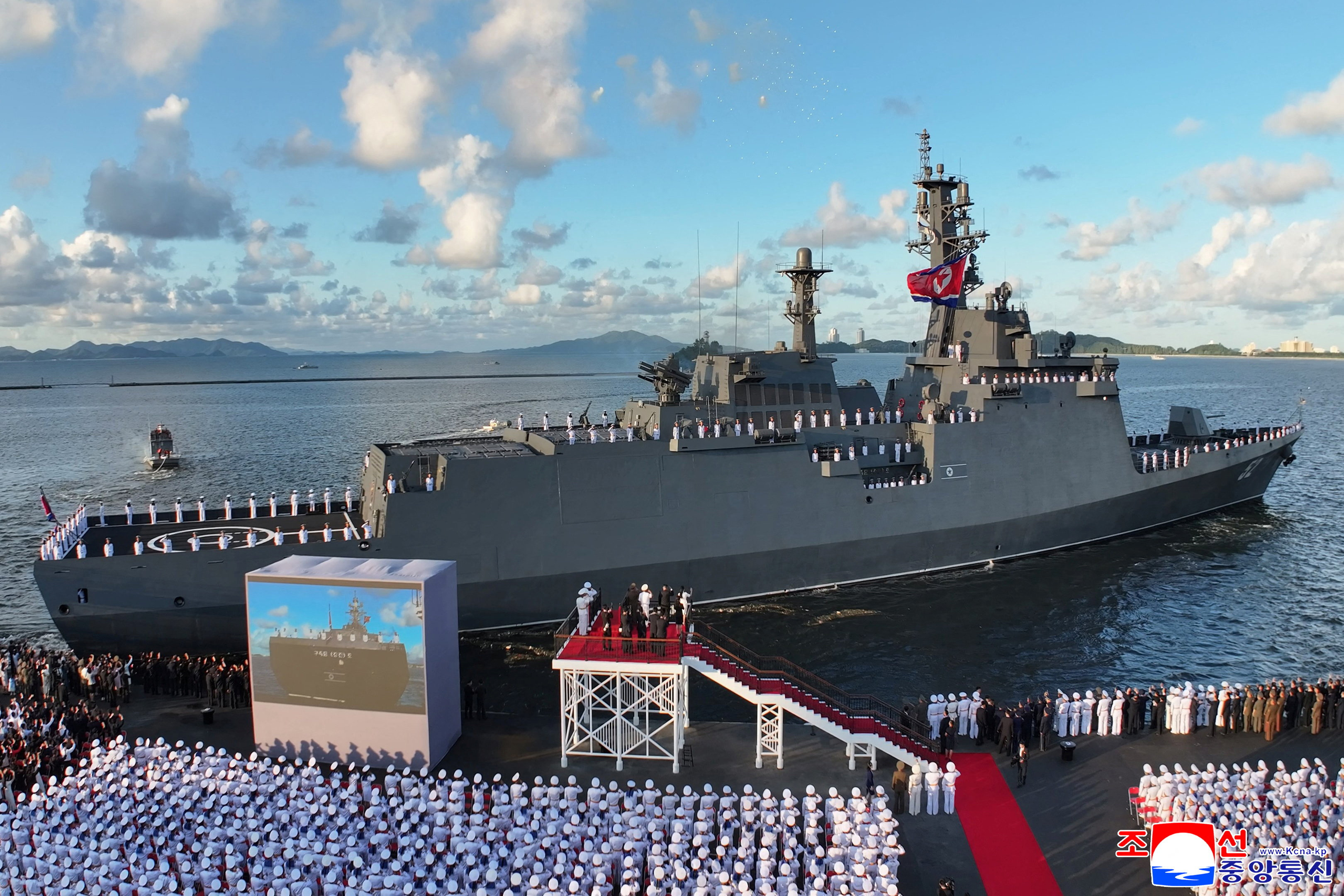 The commissioning ceremony of the destroyer "Kang Kon", at Wonsan Port, North Korea, September 6, 2026, in this picture released by North Korea's official Korean Central News Agency [KCNA/Reuters]