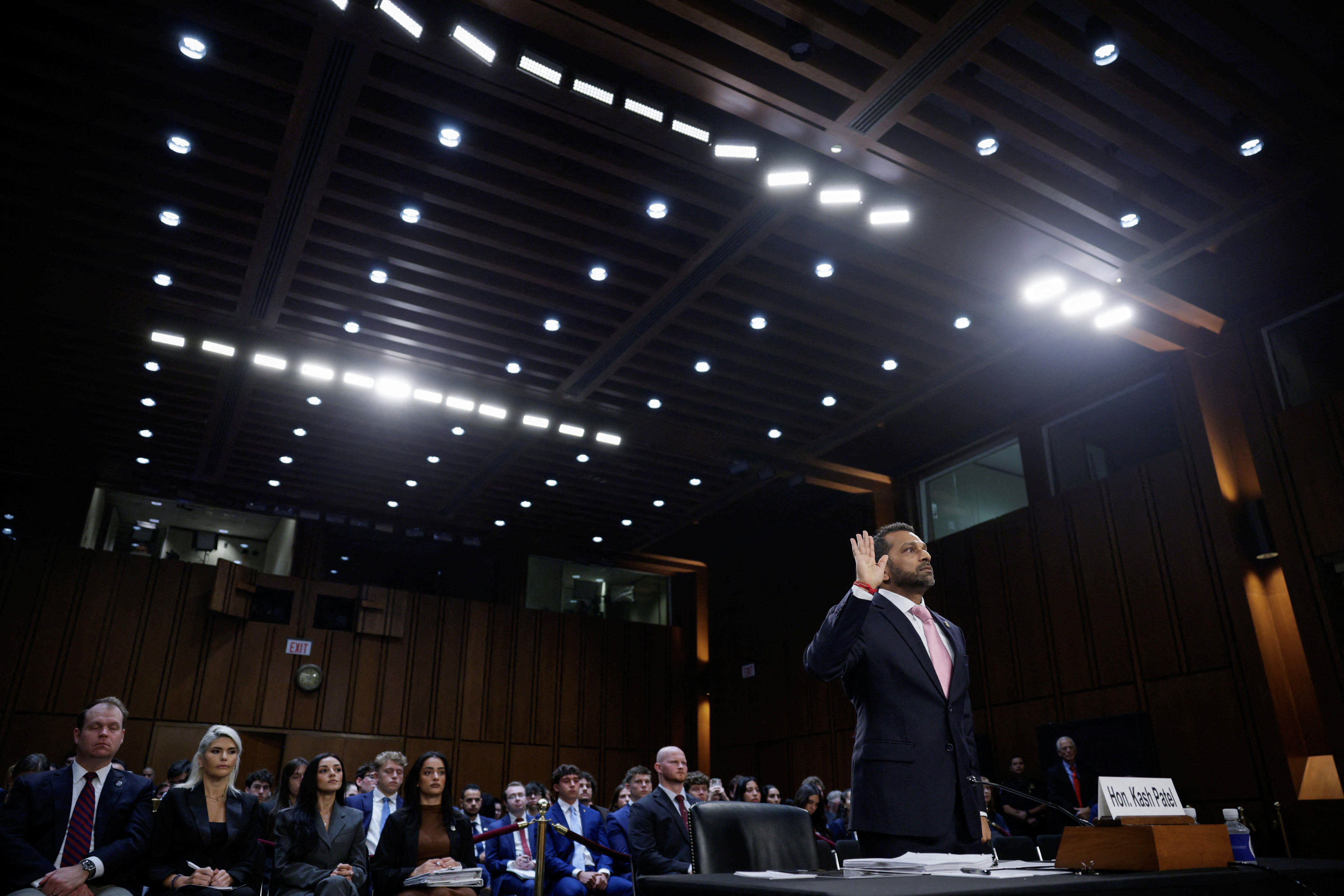 FBI Director Kash Patel testifies before a Senate Judiciary Committee hearing on oversight of the Federal Bureau of Investigation, on Capitol Hill in Washington, D.C., U.S., September 15, 2026. REUTERS/Evan Vucci