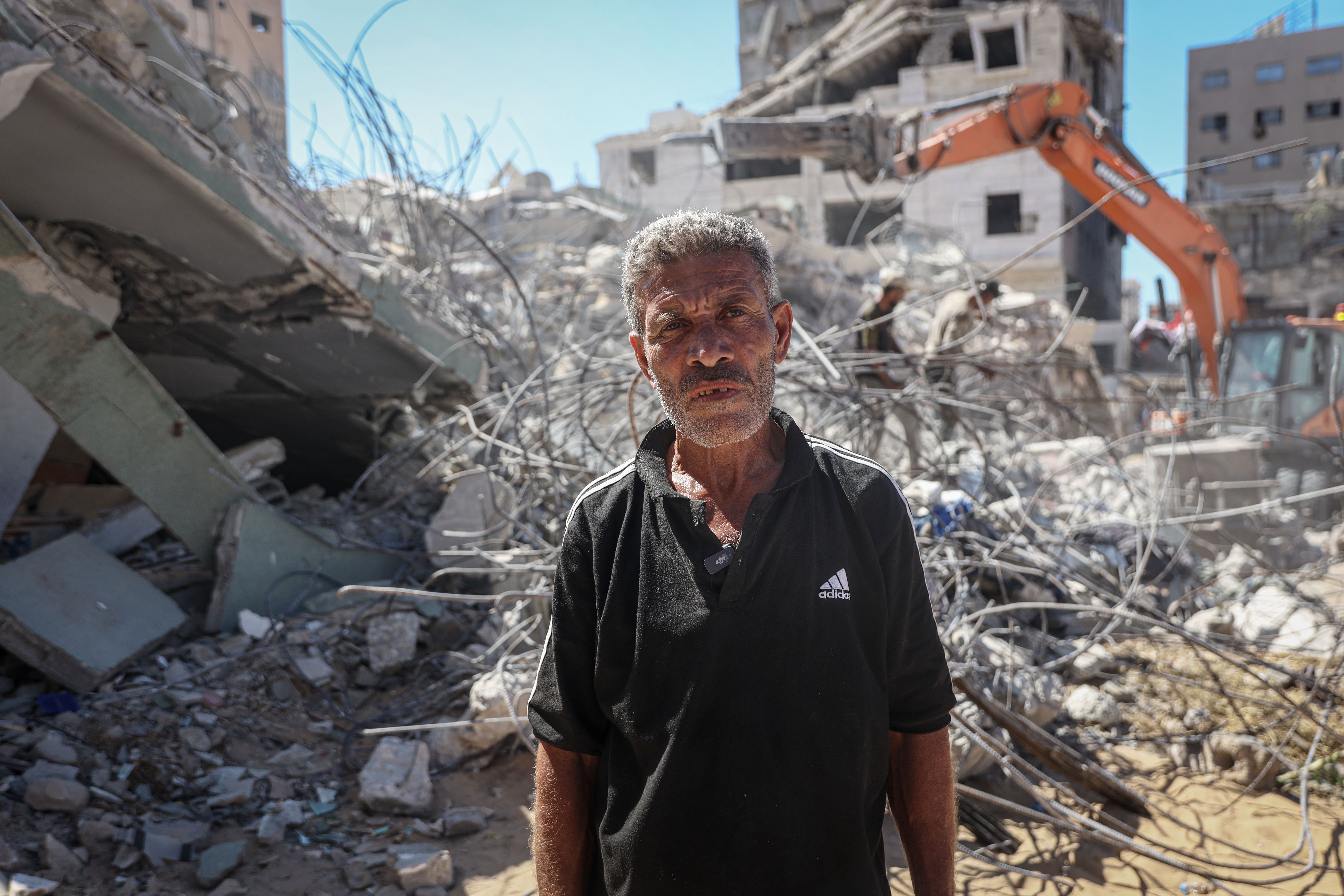 Mansour Bakroun was nearby when the building collapsed in Gaza City, and rushed to help