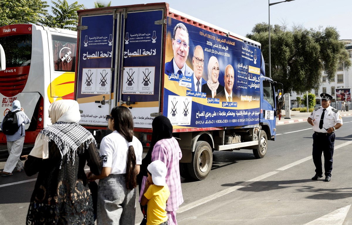The PJD is campaigning on public services, jobs, purchasing power and political reform as it seeks to rebuild after its 2021 electoral collapse [Abdel Majid BZIOUAT / AFP]