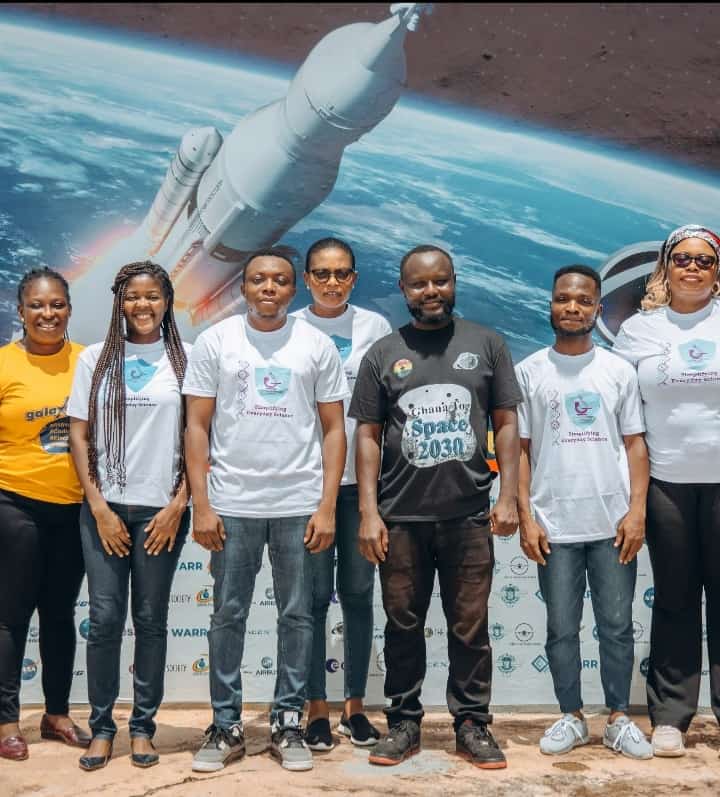 Members of the Galaxy Aerospace Ghana team at the Africa Space Expo in Abidjan [Courtesy GSSTI/Galaxy Aerospace Ghana]