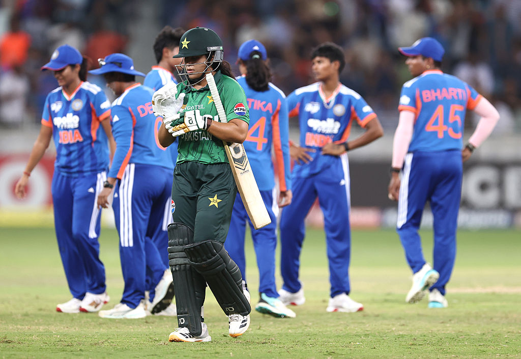 Ayesha Zafar of Pakistan leaves the field after being dismissed during the DP World Women's T20 Asia Cup 2026 match