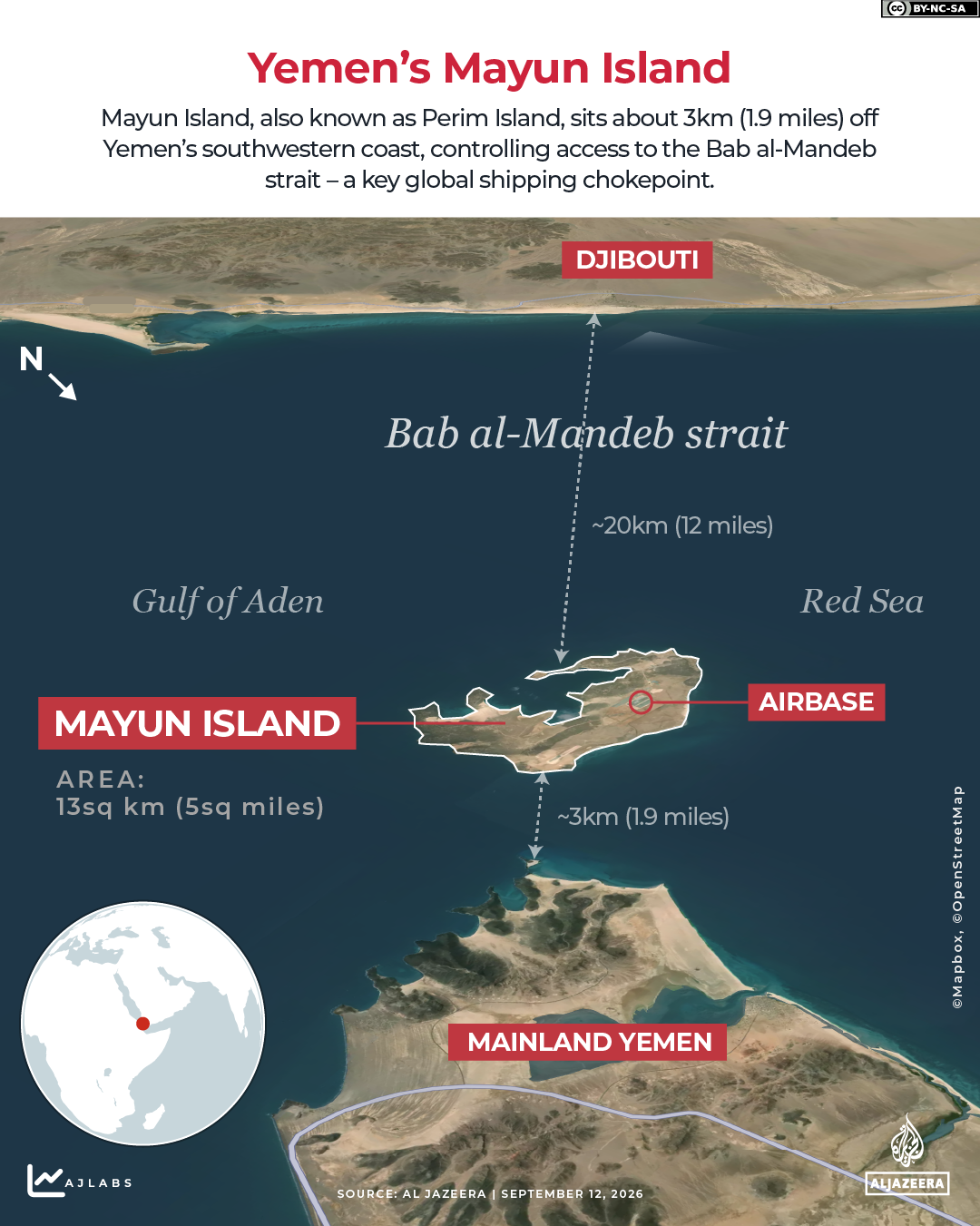INTERACTIVE- Yemen Mayun Island Perim Bab al-Mandeb Map Houthi Red Sea Gulf Aden-1789189324