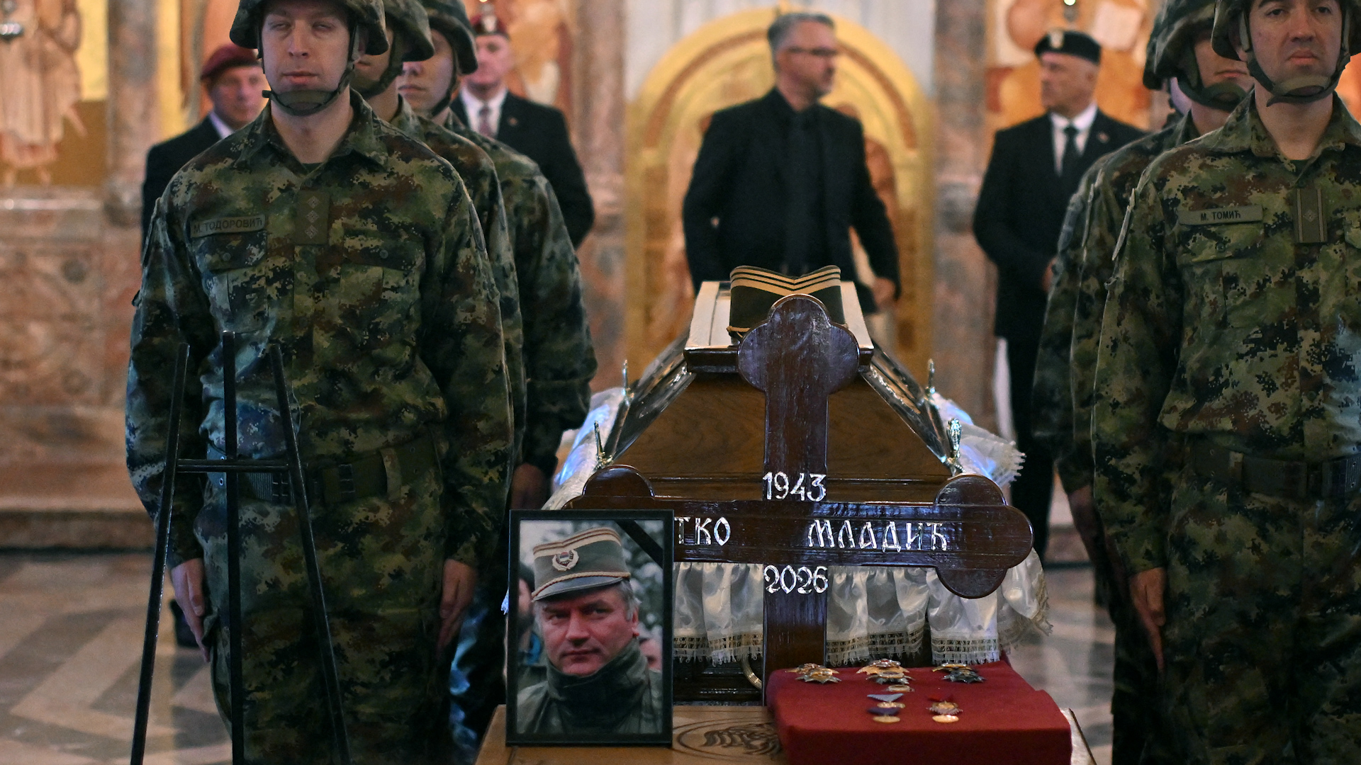 Funeral of convicted war criminal Ratko Mladic.