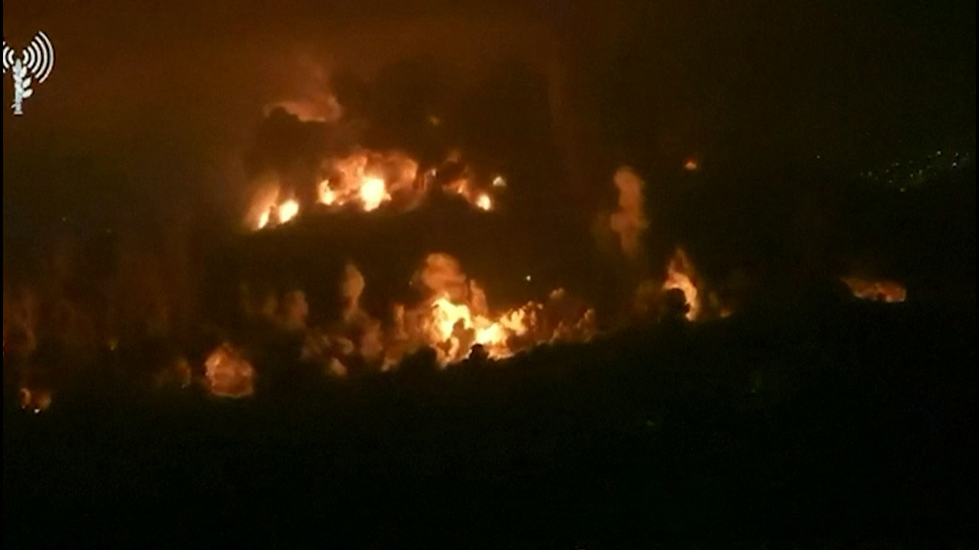 This screen grab taken from a handout video released by the Israeli army on September 10, 2026, shows explosions that Israel says destroyed key underground infrastructure built by the Iran-backed Hezbollah group on the strategic Ali al-Taher ridge in southern Lebanon.