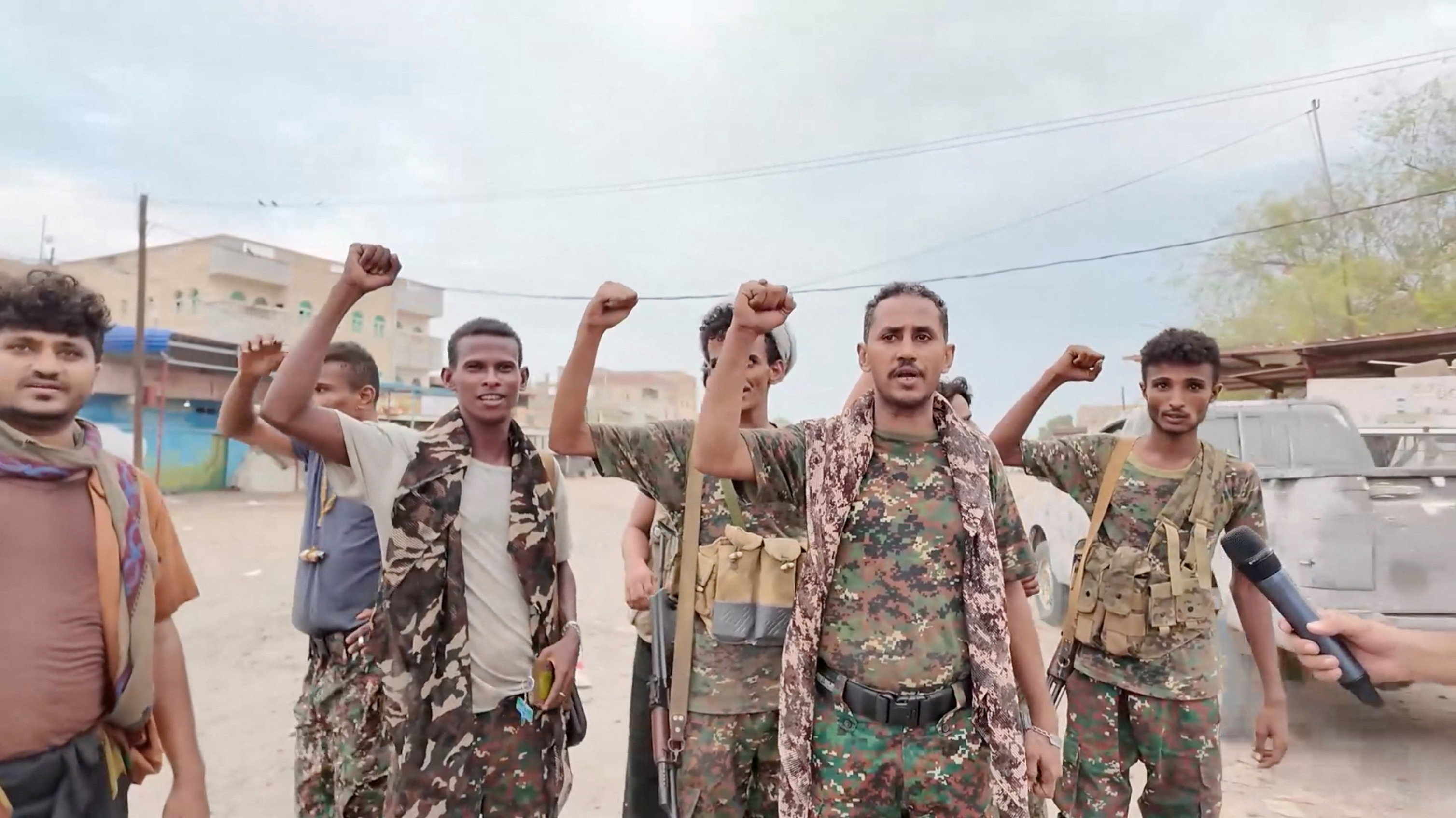 Houthis celebrate territorial gains after a major offensive operation in western Yemen, in this screengrab from a video released on September 14, 2026. The video was said to show footage from the Hodeidah and Taiz governorates. Houthi Military Media/Handout via REUTERS THIS IMAGE HAS BEEN SUPPLIED BY A THIRD PARTY Verification lines: Reuters has not verified the location or date when the video was recorded. No older versions of the video were found posted online before September 14.