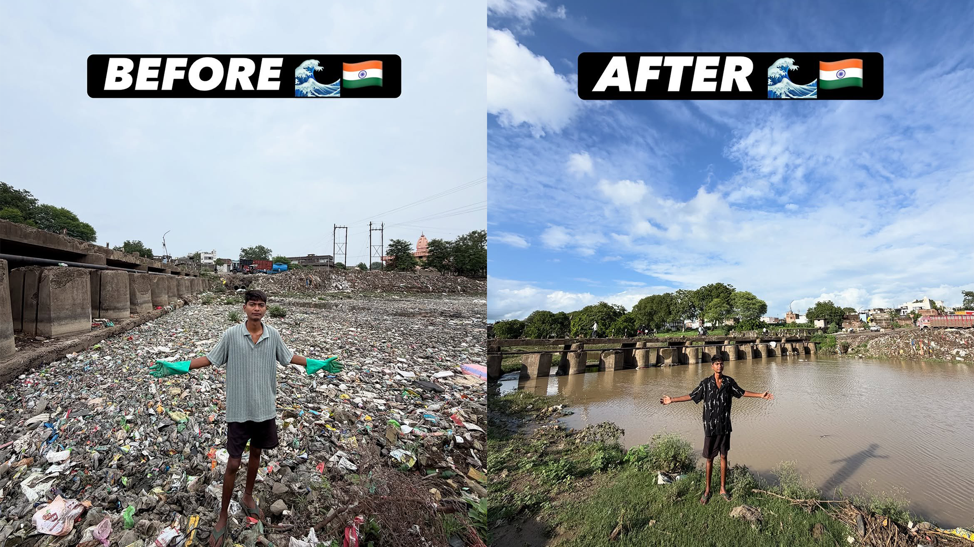 A 21-year-old student in India’s Madhya Pradesh, popularly known as ‘Bittu Tabahi’, has single-handedly cleaned up a trash-filled river.