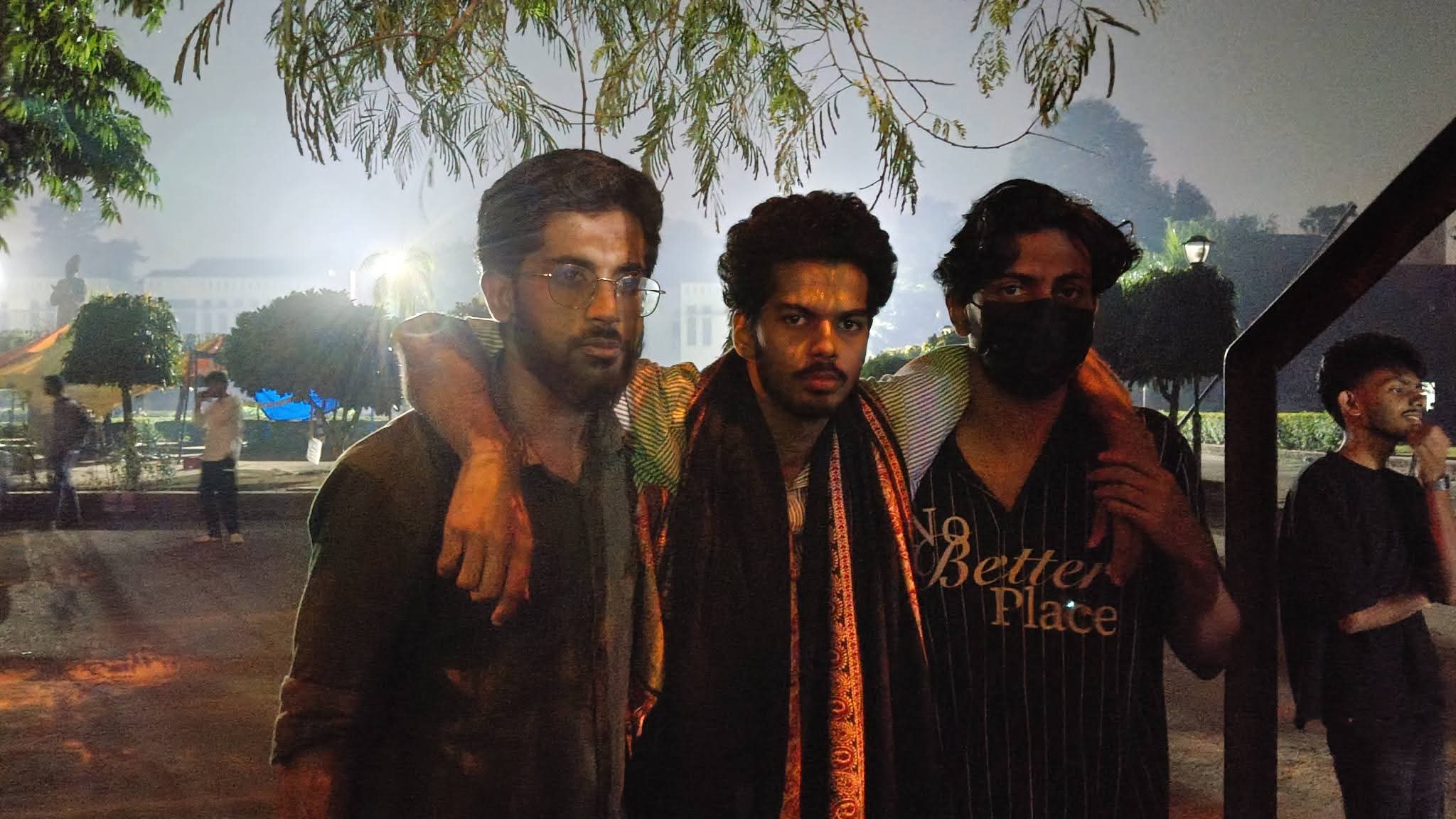 Ebin Basil, centre, who is on a hunger strike for 18 days at Jamia Millia Islamia
