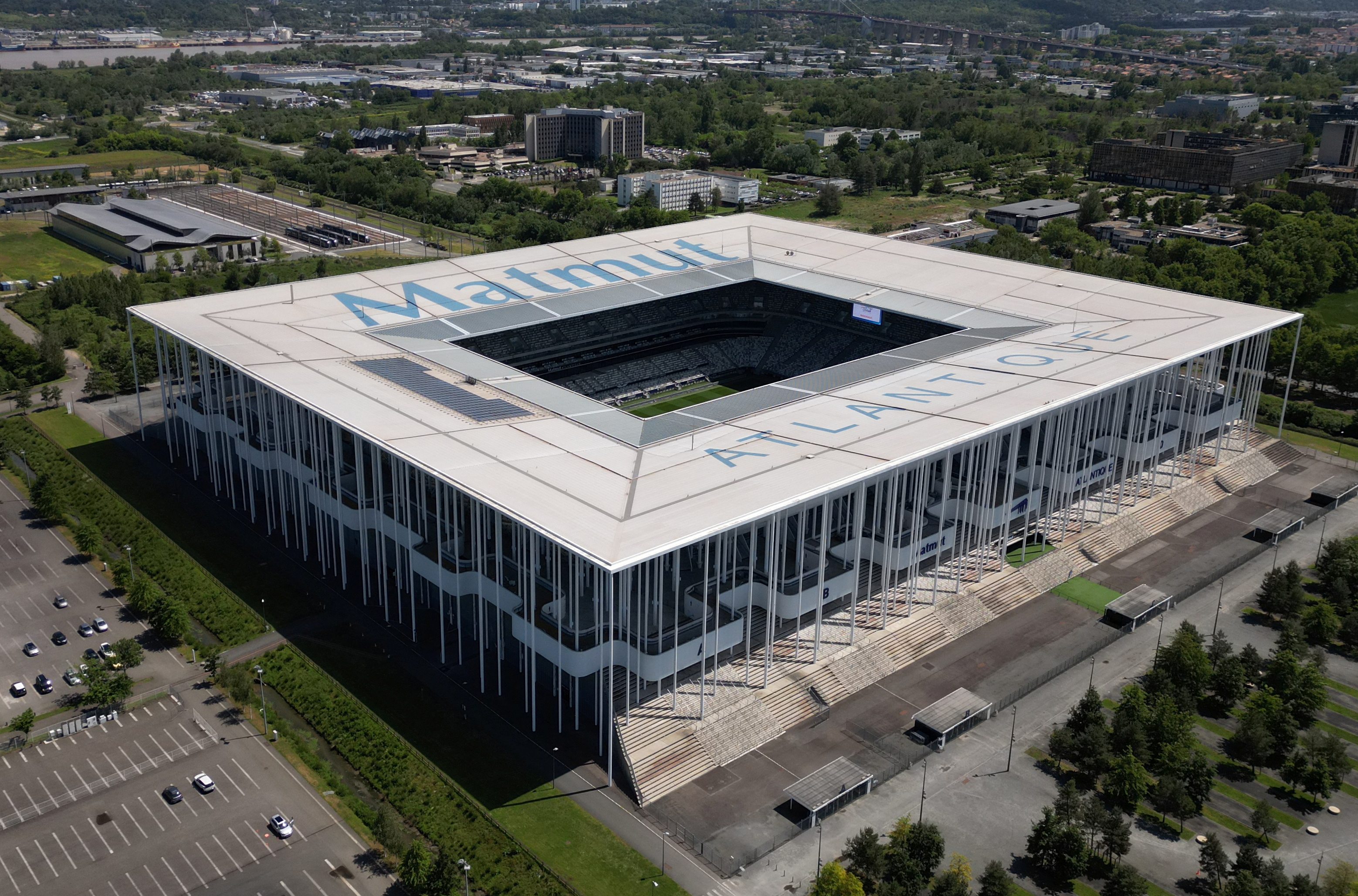 A view of Bordeaux's Matmut Atlantique Stadium ahead of the Paris 2024 Olympics