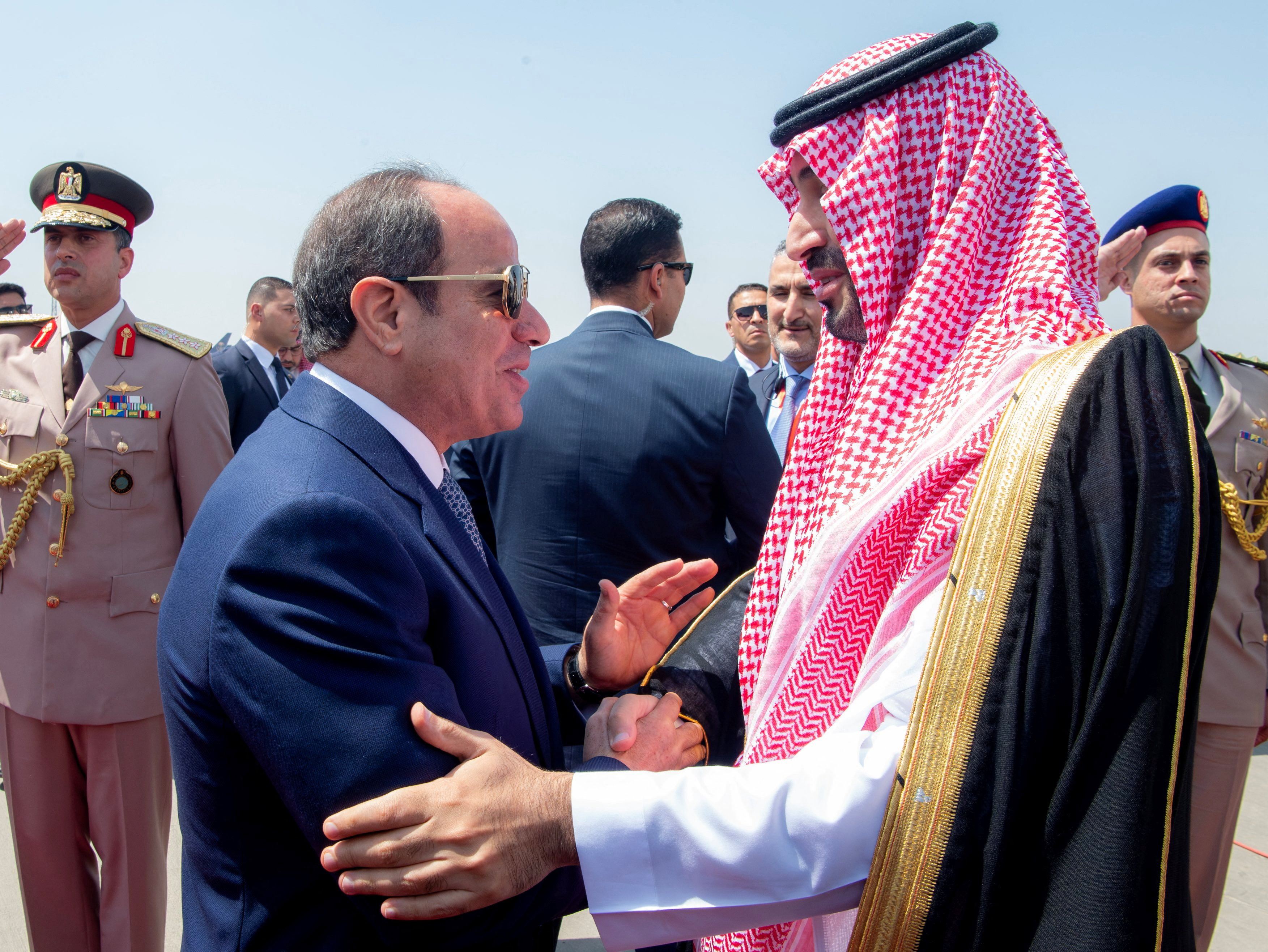 Egyptian President Abdel Fattah wl-Sisi meets Saudi Crown Prince Mohammed bin Salman in Cairo, Egypt on September 15, 2026 [Bandar Algaloud/Saudi Royal Court/Reuters]
