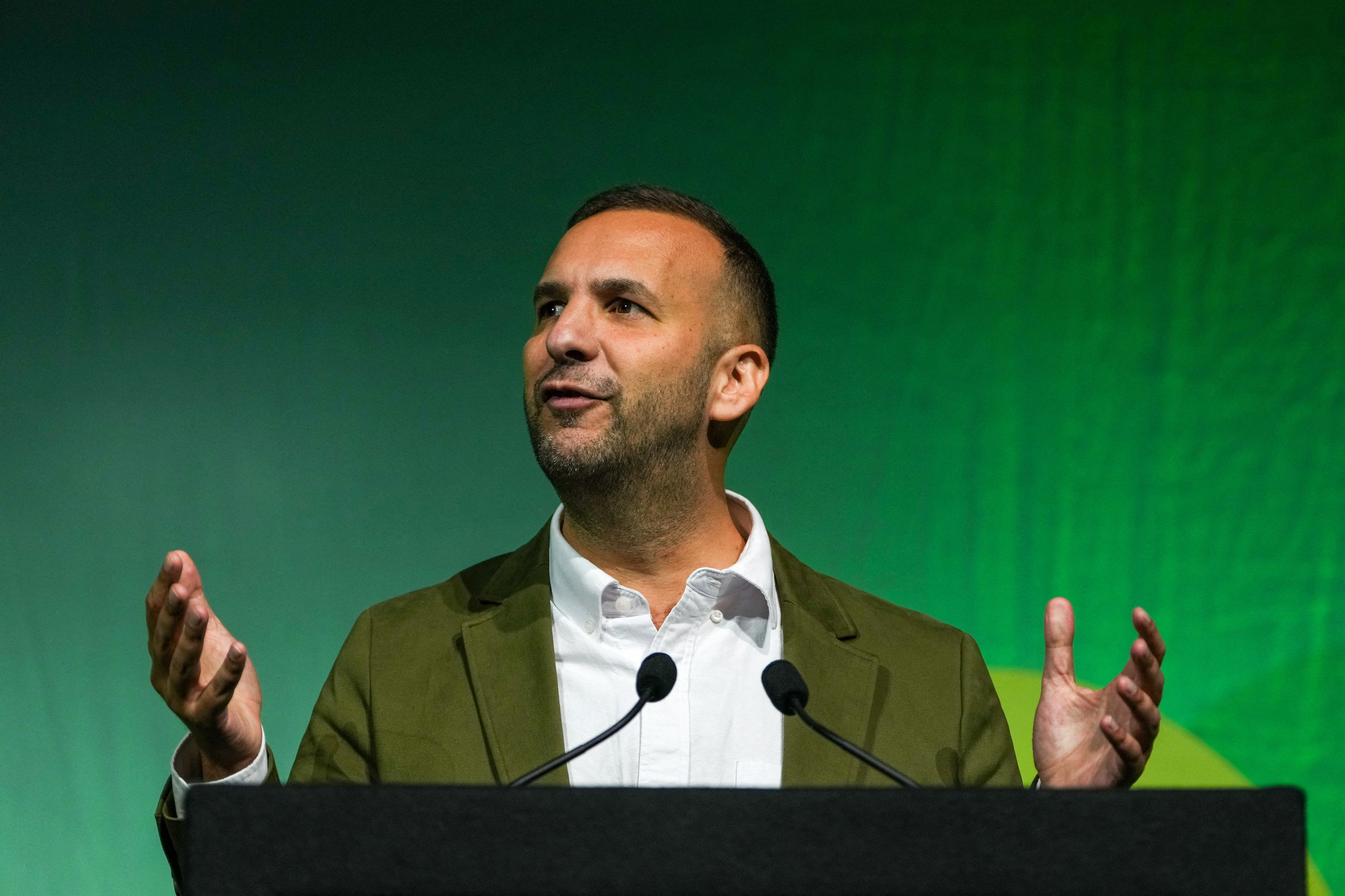 Britain's Green Party leader Zack Polanski speaks during a Green Party conference in Brighton, Britain, October 2, 2026 [Carlos Jasso/Reuters]