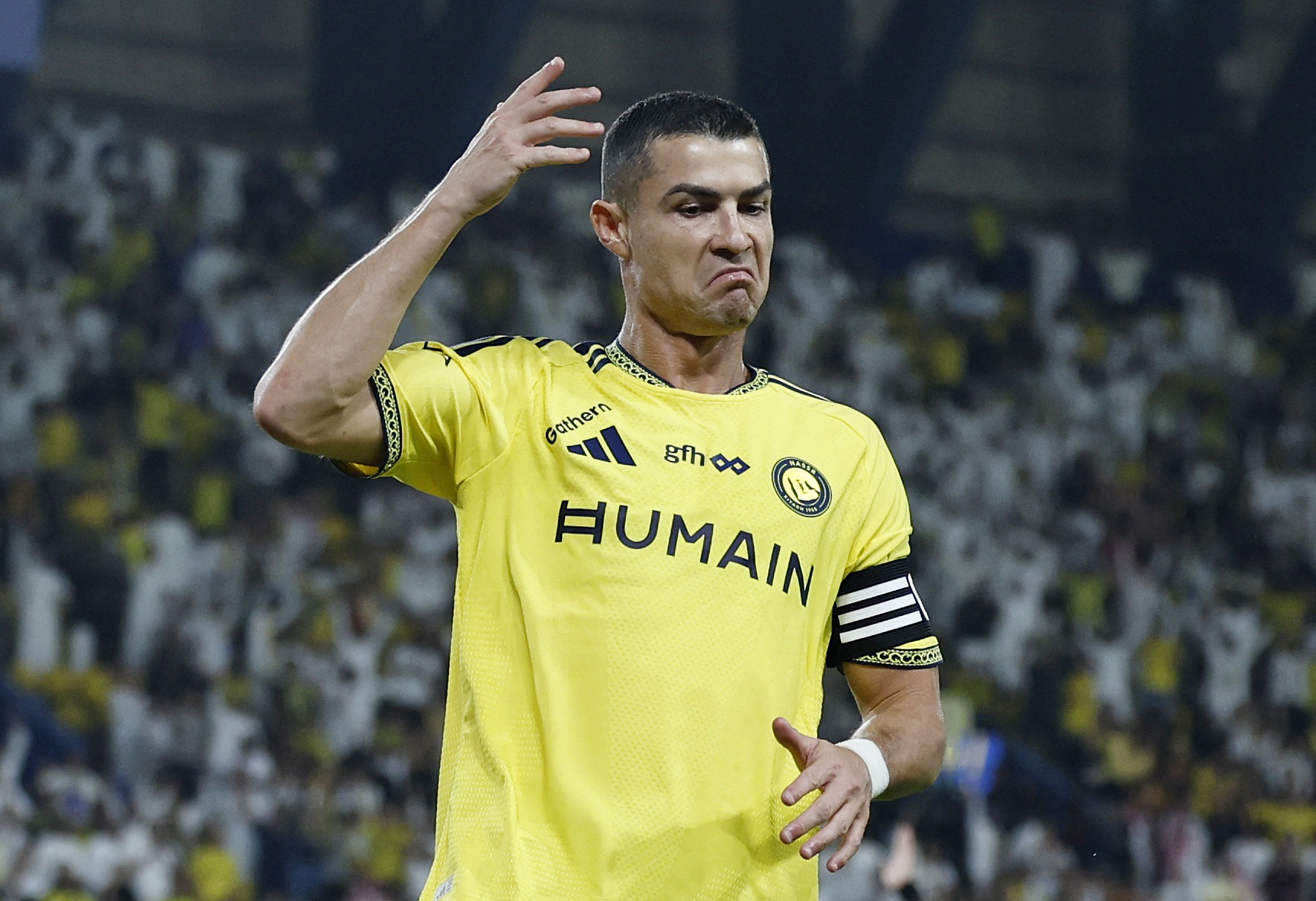 Al-Nassr's Cristiano Ronaldo gestures.