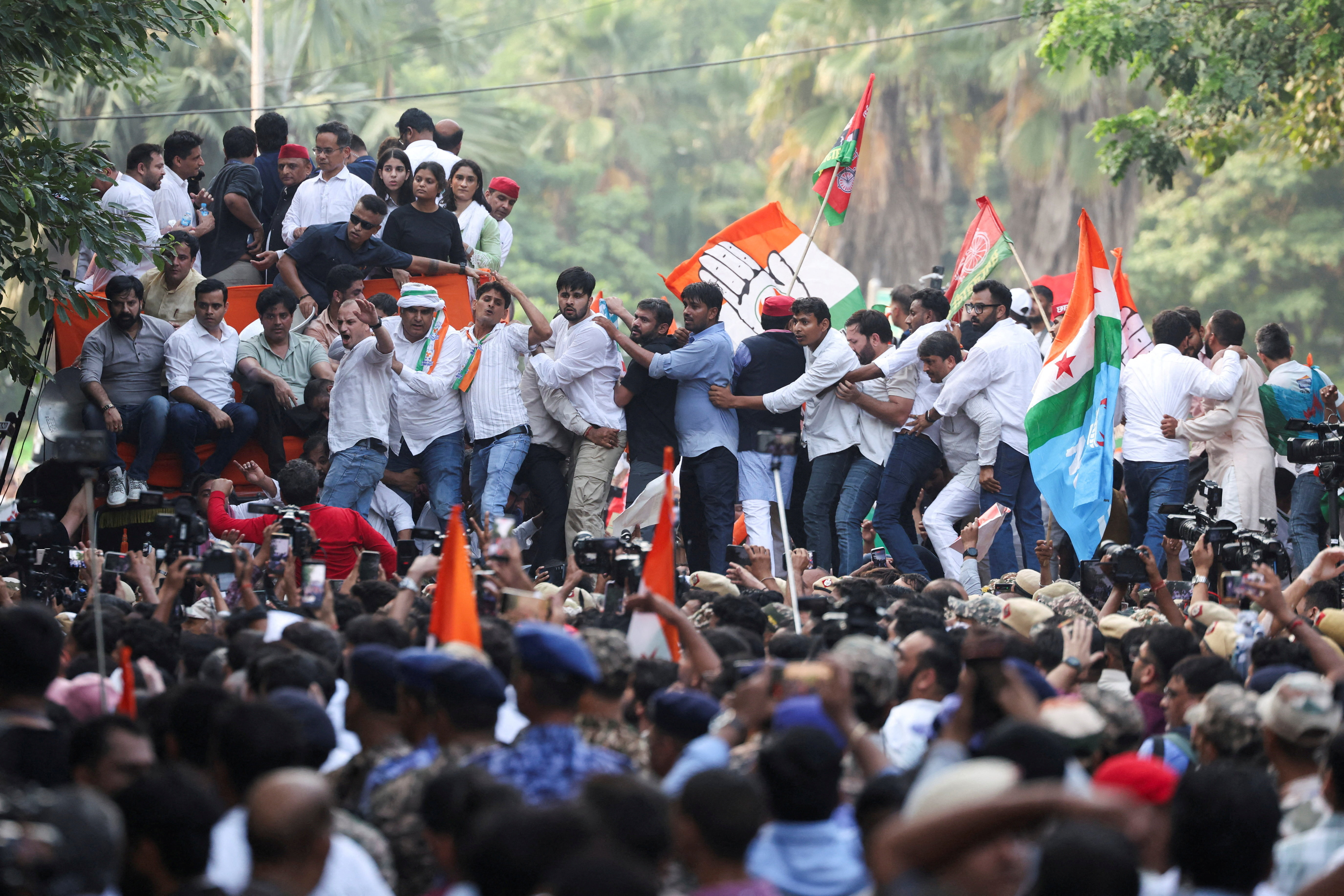 Photos: Protests over voter lists escalate in India's capital