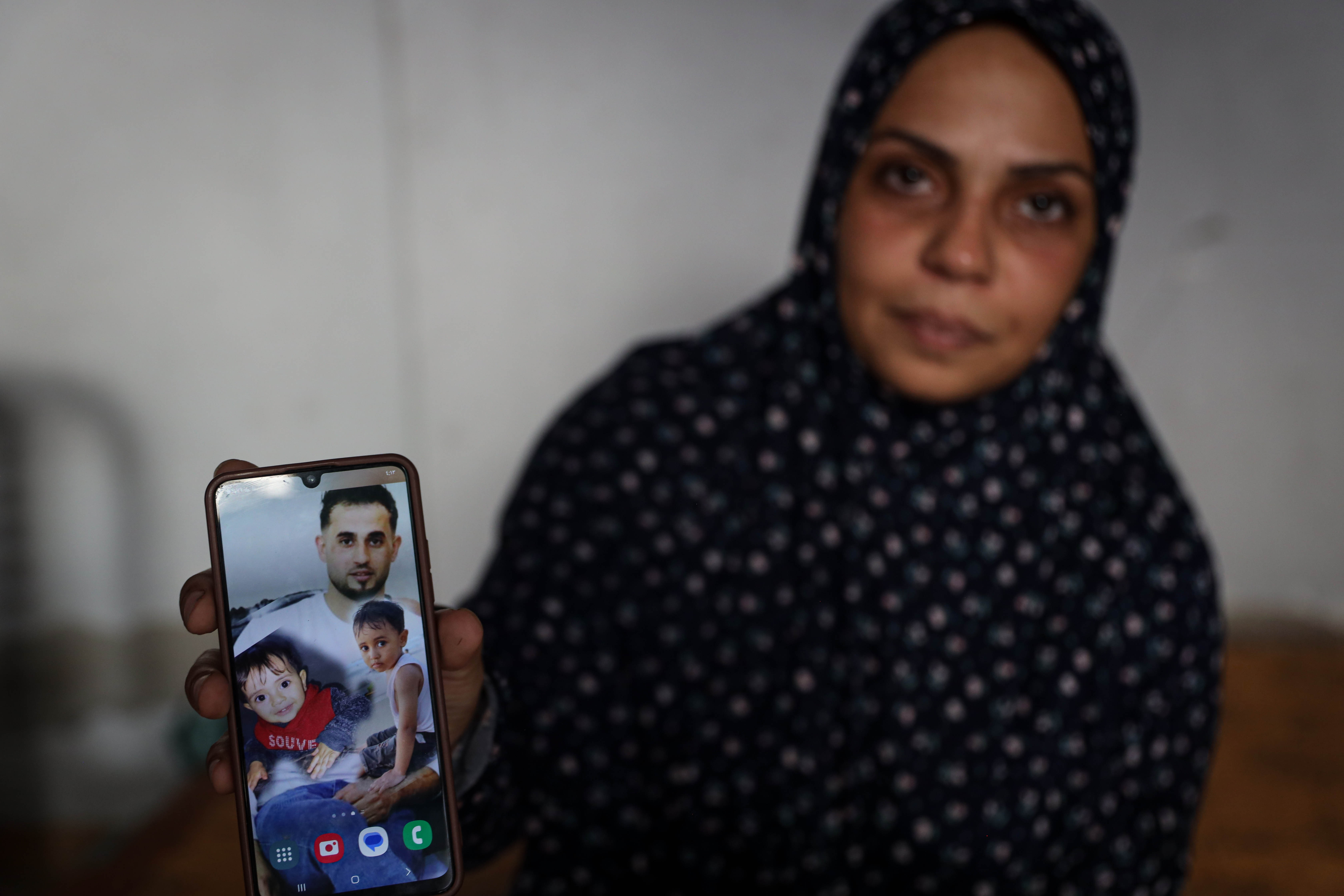 Nisreen lost her two children and husband in an Israeli air strike in 2024 [Abdelhakim Abu Riash/Al Jazeera]