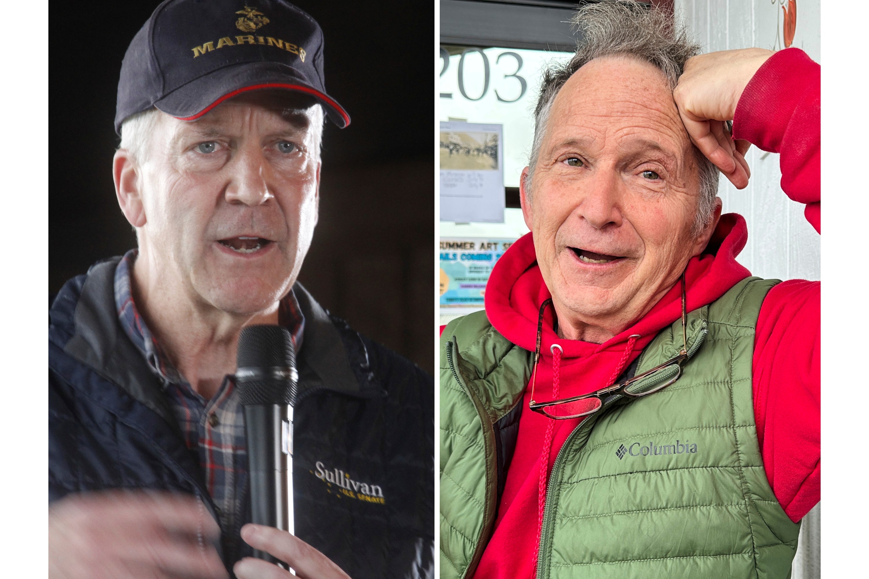 This combination photo shows Sen. Dan Sullivan, R-Alaska