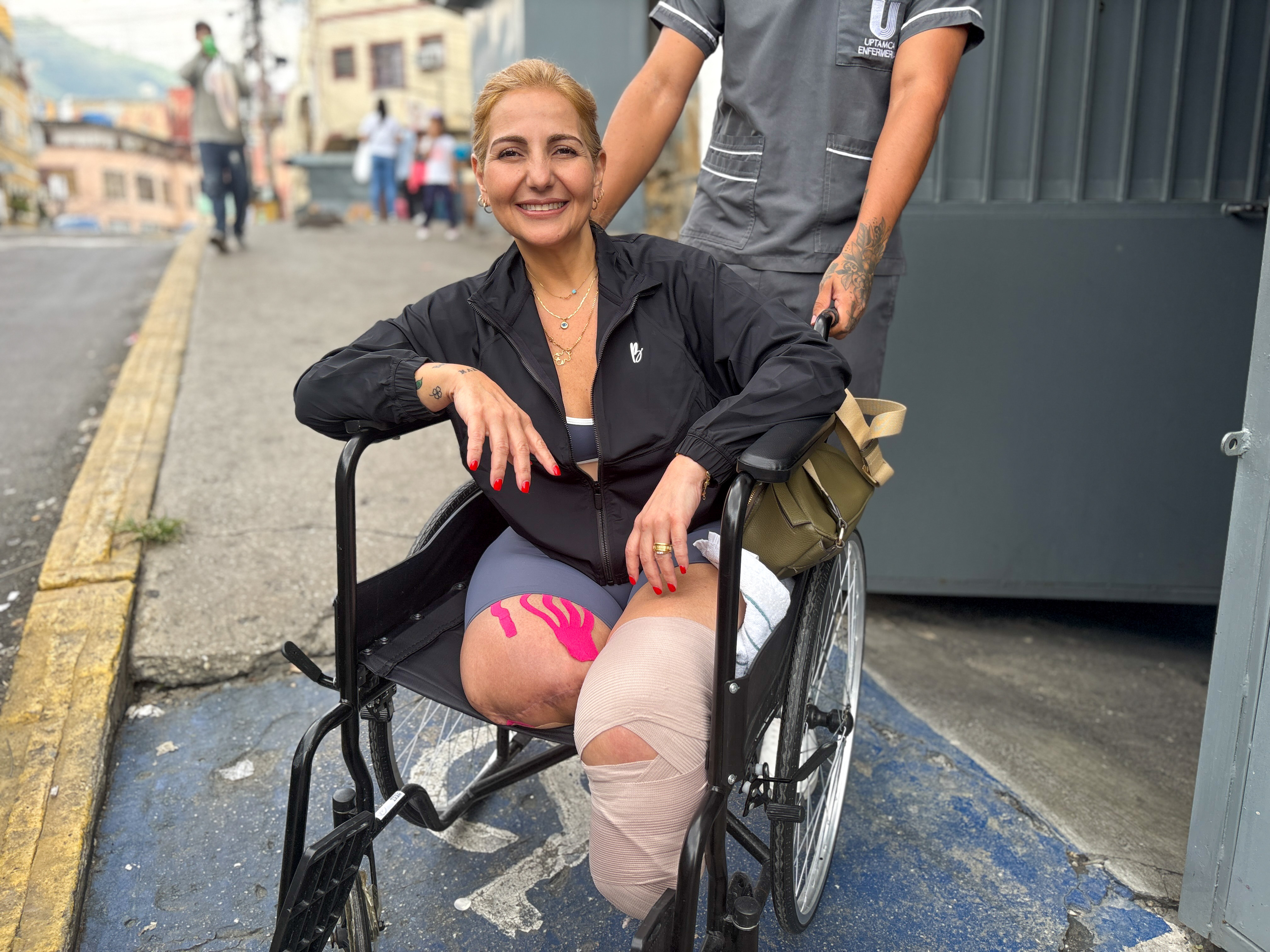 Karina Bechara was trapped under a piece of furniture in the rubble for hours after the earthquake