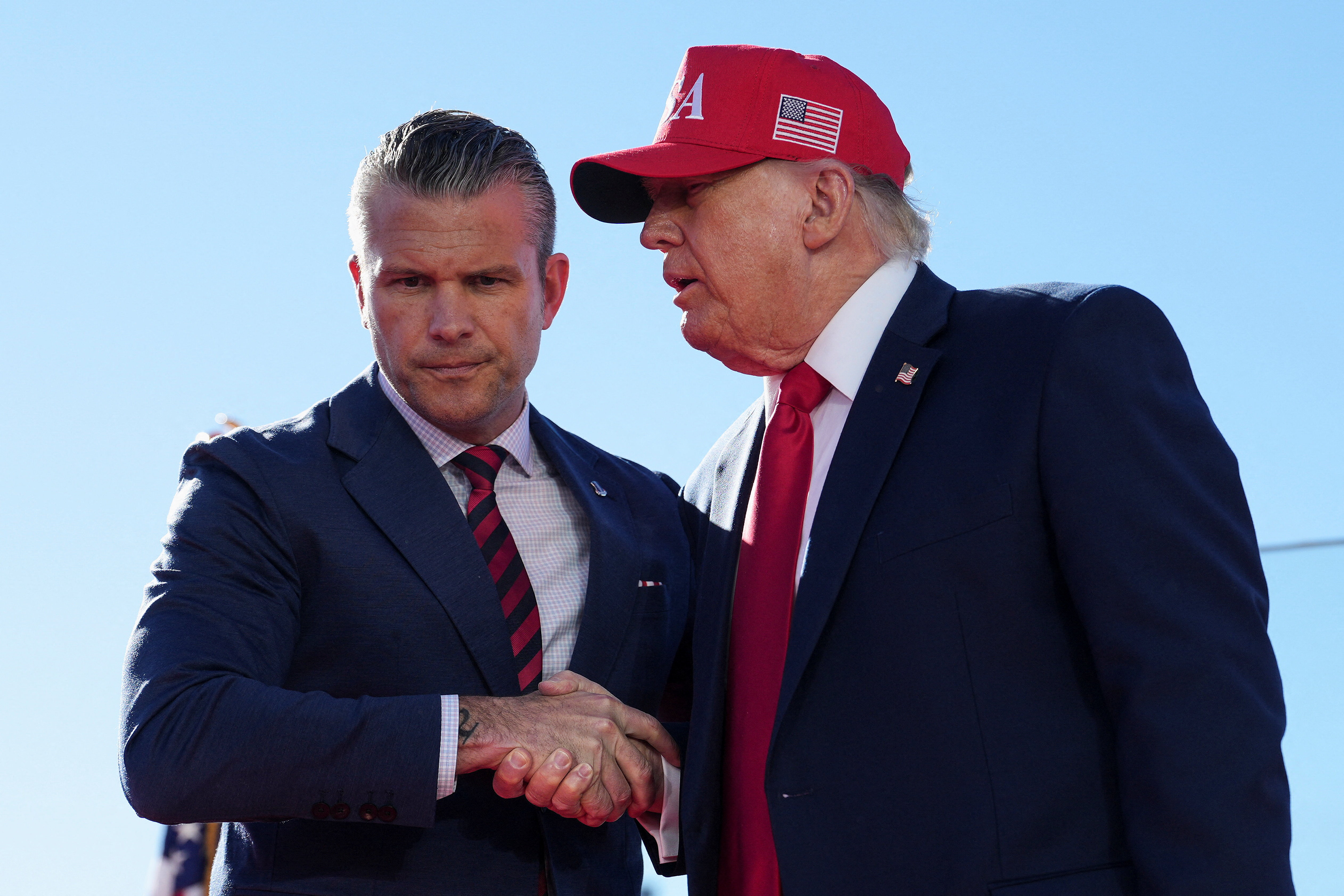 Pete Hegseth and Donald Trump